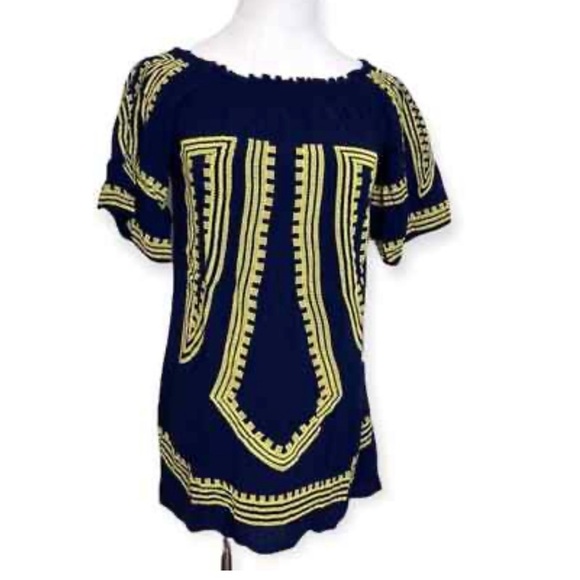 Chelsea & Violet Tops - Chelsea & Violet Navy and Yellow Blouse